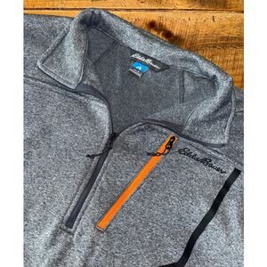 Mens Eddie Bauer First Ascent Long Sleeve 1/4 Zip Gray Pullover Sweatshirt Small